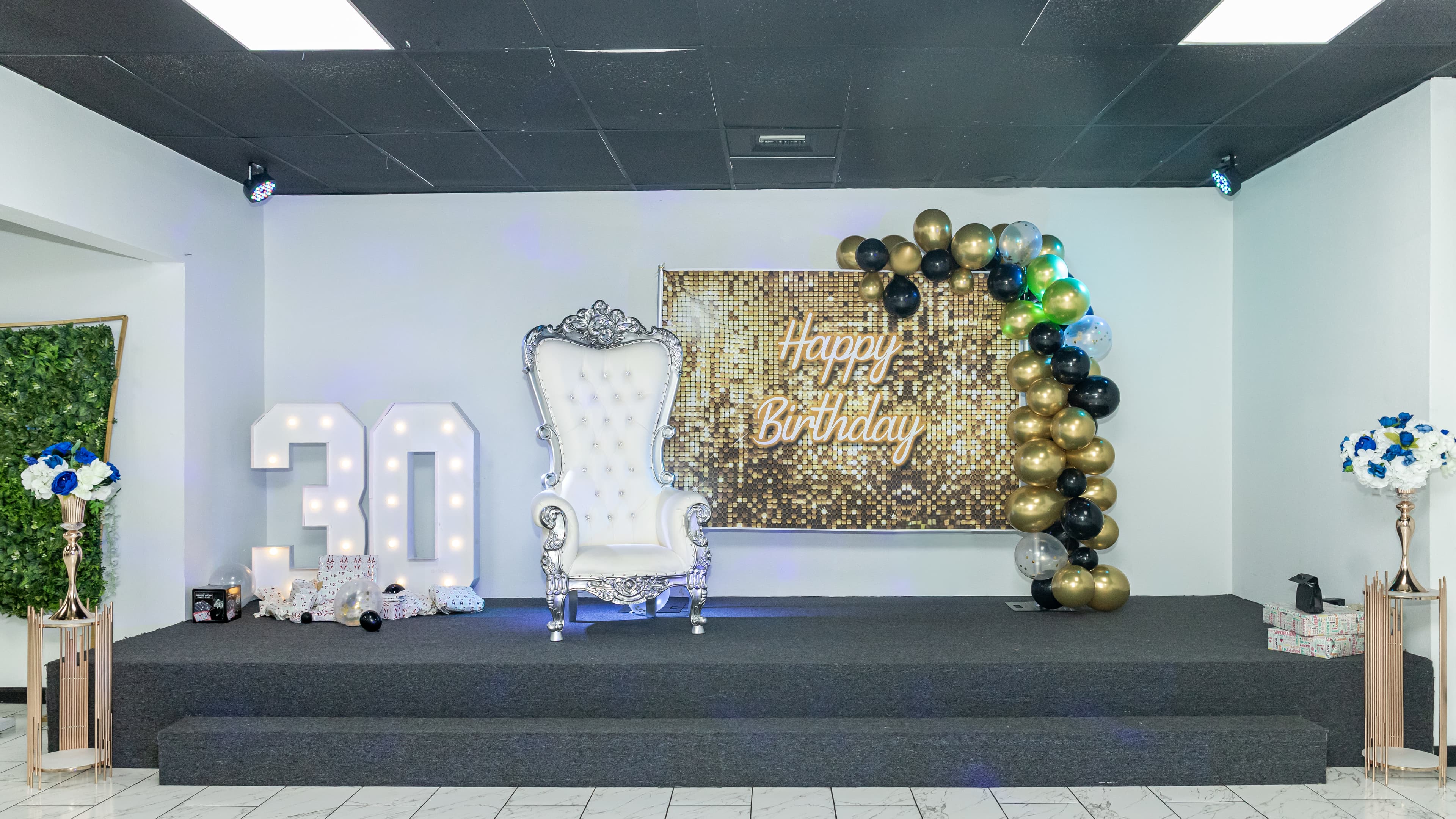 MP Venue decorated for a birthday celebration